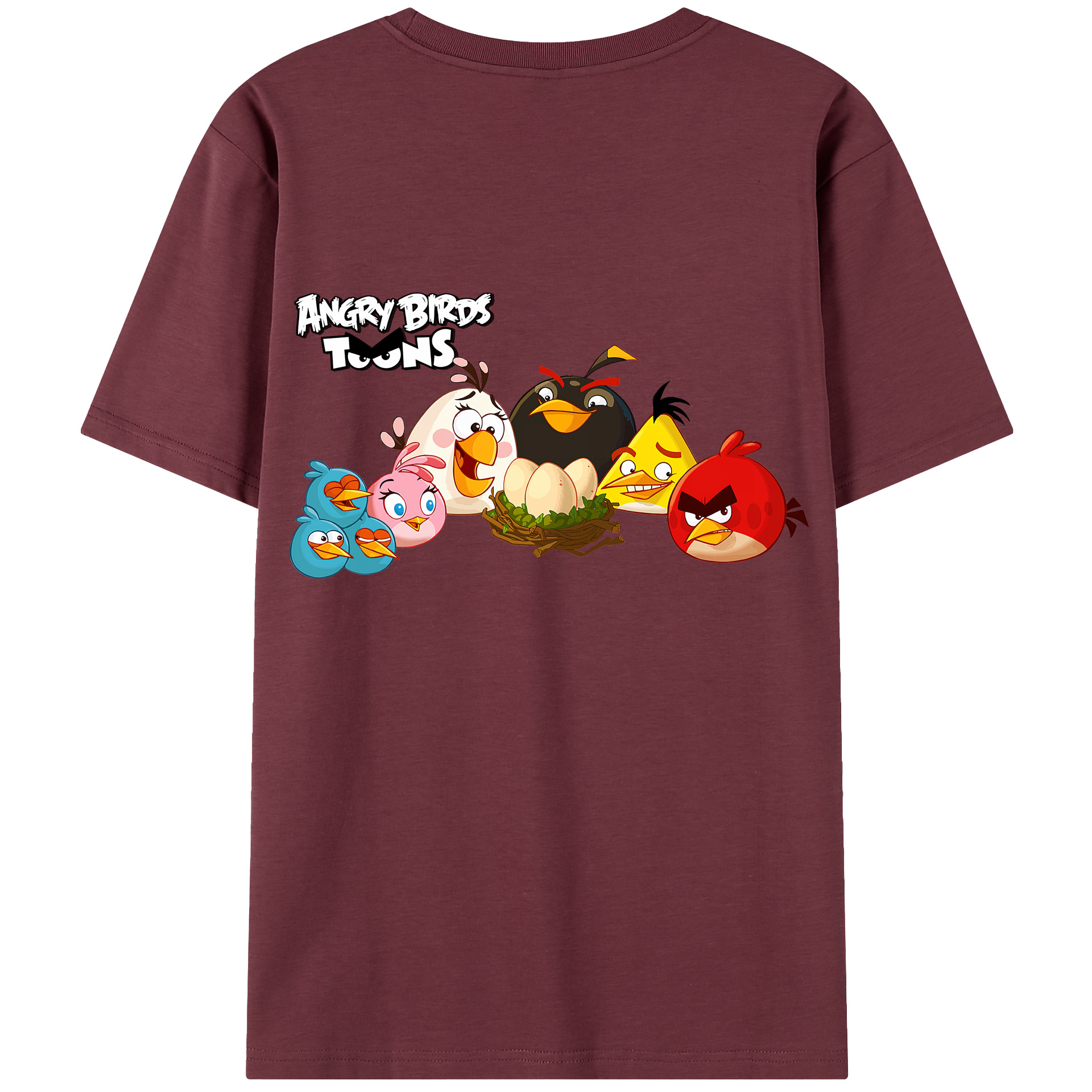 （画像用） Angry Birds アングリーバード 綿100％半袖Tシャツ（背面プリント）